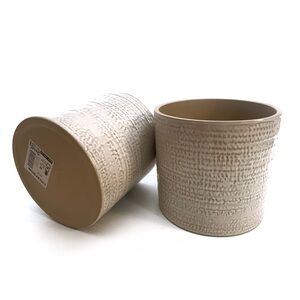 Chiafron IKEA (Set of 2) - ceramic planters in white / beige (medium sized)